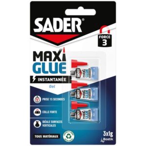 Photo de SADER Colle Maxi Glue tous matériaux universel gel - transparent - 3x1g