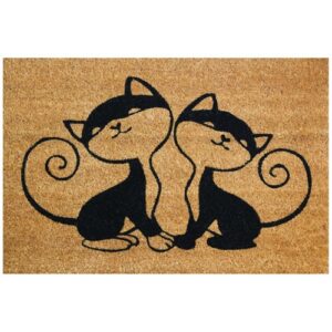 Photo de IDMAT Tapis coco naturel 40 x 60 cm chats