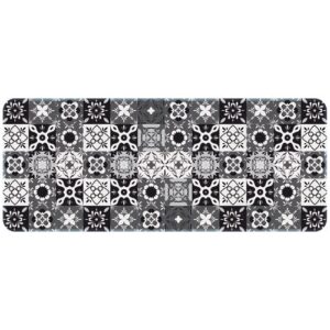 Photo de IDMAT Tapis de cuisine 50 x 120 cm - Carreaux de ciment
