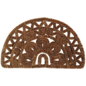 Photo de IDMAT Tapis en coco naturel et métal forme Demi-lune 45 x 75 cm