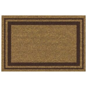 Photo de IDMAT Tapis coco naturel 40x60cm épaisseur 15 mm bord marron