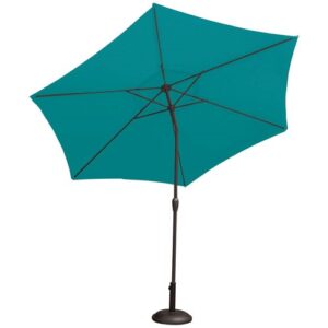 Photo de OZALIDE Parasol droit mat alu 38mm manivelle diam.300cm bleu canard
