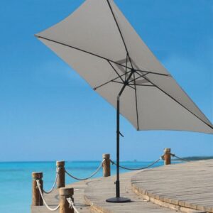 Photo de OZALIDE Parasol 1/2 acier 1/2 alu 300x200cm
