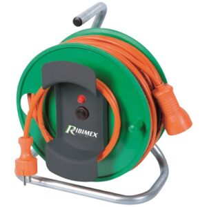 Photo de RIBIMEX Enrouleur électrique jardin 3x1.5 25m câble orange H05VV-F