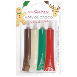 Photo de SCRAPCOOKING Lot de 4 stylos chocolat Noël *