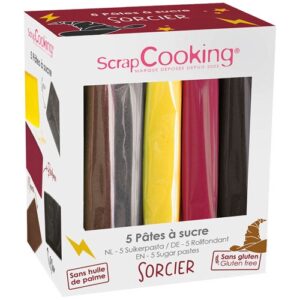 Photo de SCRAPCOOKING Boîte de 5 pâtes à sucre de 5 couleurs - Sorcier *