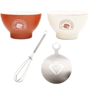 Photo de ARDTIME Coffret Chocolat Chaud Bol 50 cl + mini-fouet + pochoir - La Chocolaterie