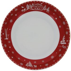Photo de TABLE ET COOK Assiette Creuse en Porcelaine - Chalet Rouge 20.5 cm