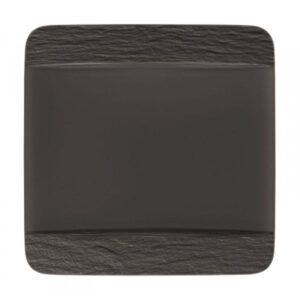 Photo de VILLEROY ET BOCH Assiette plate carré 28 cm noir - Manufacture Rock