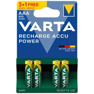 Photo de VARTA Piles rechargeables HR03 AAA 800 mAh blister 3+1 offerte