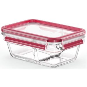 Photo de EMSA Boite rectangulaire 0.8L rouge + diviser - Clip&Close
