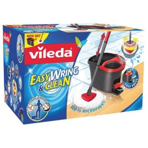 Photo de VILEDA Kit complet balai et seau à essorage rotatif Easywring & Clean