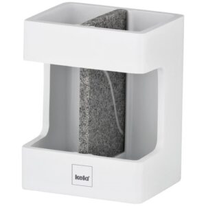 Photo de KELA Porte-brosse à dents Blanc Mat & Aspect Pierre - Cube