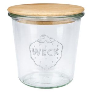 Photo de WECK Bocal conique droit 580 ml avec couvercle Bois