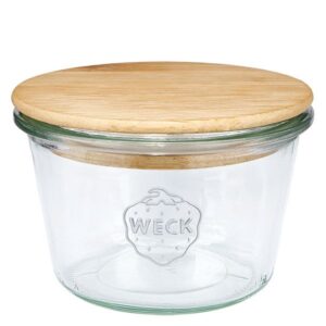 Photo de WECK Bocal conique droit 370 ml avec couvercle Bois