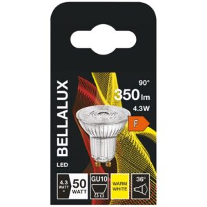 Photo de BELLALUX Bellalux led spot par16 verre gu10 4.3w chaud 350lm