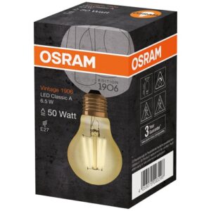Photo de OSRAM LED Standard Ed.1906 clair filament or 65w éq 51 E27 chaud