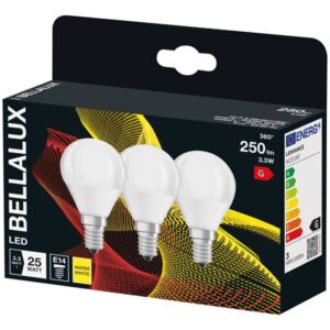 Photo de BELLALUX Bellalux led radiateur dépoli e14 3.3w chaud 250lm bte x3