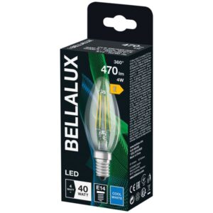Photo de BELLALUX Bellalux led clair flamme e14 4.4w froid 470lm
