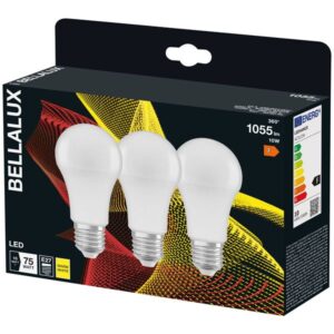 Photo de BELLALUX Bellalux led radiat.dépoli std e27 10w chaud 1055lm bte x3
