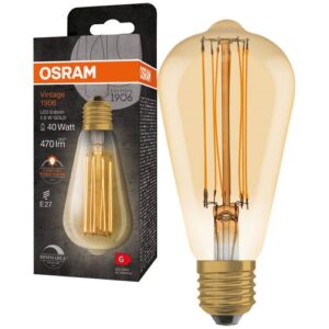 Photo de OSRAM LED 1906 edison clair fil.dim or 5.8w e27 chaud
