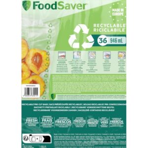 Photo de FOODSAVER Lot 36 sacs thermosoudables recyclables 0.94 L / 20 x 29 cm