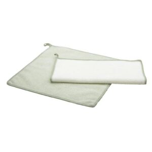 Photo de POINT VIRGULE Set 2 chiffons microfibre Vert & Blanc