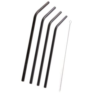 Photo de POINT VIRGULE Set de 4 pailles inox Noires