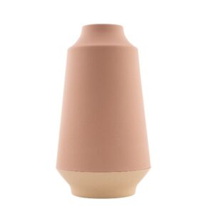 Photo de POINT VIRGULE Vase haut 26,5 cm - Rose Poudré & Blanc Cassé