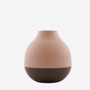 Photo de POINT VIRGULE Vase boule 19 cm - Rose Poudré & Gris Foncé