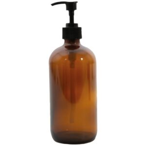 Photo de POINT VIRGULE Flacon pompe en verre ambré 500 ml