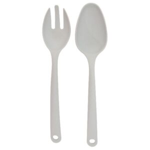 Photo de POINT VIRGULE Couverts à salade 25 cm Gris Clair - Plant Fiber