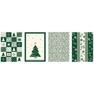 Photo de TISSAGES DE BEAULIEU Torchon coton noël green christmas 50 x 70 cm x 4