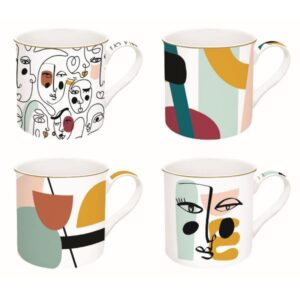 Photo de EASY LIFE Coffret 4 mugs 30 cl - Modernism - Coffee Mania
