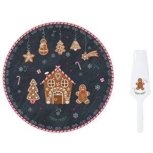 Photo de EASY LIFE Coffret Plat à tarte 32 cm + pelle de service - Pain d'épices