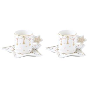Photo de EASY LIFE Coffret 2 Tasses à café 8 cl + sous-tasses - Christmas Lights