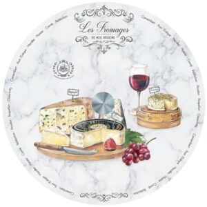 Photo de EASY LIFE Plateau à fromage tournant 32 cm - Les Fromages de nos Régions