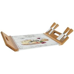 Photo de EASY LIFE Coffret Plateau à fromages + 4 couteaux - Les Fromages de nos Régions