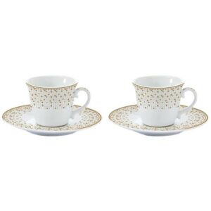 Photo de EASY LIFE Coffret 2 tasses à café 8 cl + sous-tasses - Festive