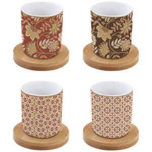 Photo de EASY LIFE Coffret 4 tasses à café 11 cl - Fleurs de Rêves