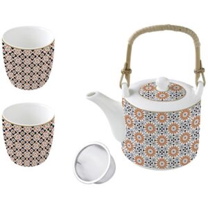 Photo de EASY LIFE Coffret Théière + 2 gobelets - Geo Ethnic