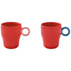 Photo de EASY LIFE Set 2 mugs 30 cl Rouge - Twist & Match