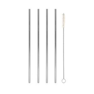 Photo de METALTEX 4 pailles droites en Inox 21 cm + goupillon