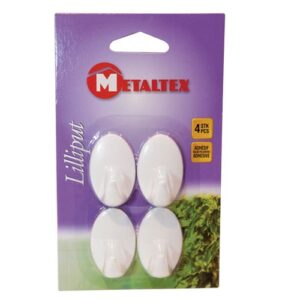 Photo de METALTEX Lot de 4 crochets LILLIPUT Adhésifs blancs