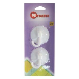 Photo de METALTEX Lot de 2 Crochets ventouses blancs en plastique