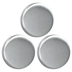 Photo de METALTEX 3 magnets adh. ronds inox brossé Ø 3,5cm *