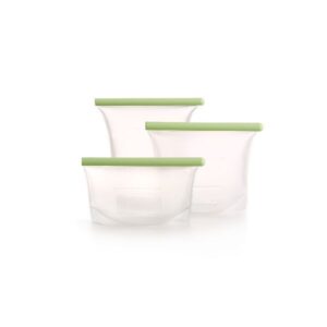 Photo de LEKUE Lot de 3 sacs réutilisables (0.5 L + 1 L + 1.5 L) Silicone Bag