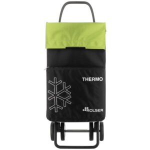 Photo de ROLSER Poussette de marché 46 L + 8 L Noire & Vert Pomme - Termo Fresh MF Dos + 2