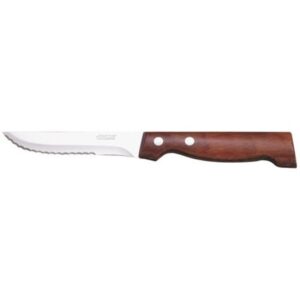 Photo de ARCOS Couteau à steak Côte à l'os lame crantée 11 cm - Bois Brun