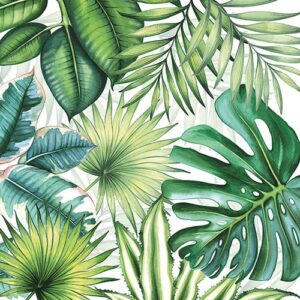 Photo de AMBIENTE Lot 20 serviettes en papier 33 x 33 cm - Feuilles Tropicales
